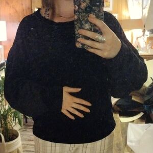 We The Free Black Velvet Top